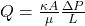 Q = \frac{\kappa A}{\mu}\frac{\Delta P}{L}